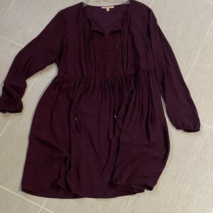 Gibson Latimer Plum Long Sleeve Dress